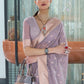 Rajwada Purple Woven Design Silk Blend Saree With Unstitched Blouse For Women