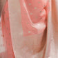 Rajwada Peach Woven Design Silk Blend Saree With Unstitched Blouse For Women