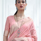 Rajwada Pink Woven Design Silk Blend Saree With Unstitched Blouse For Women