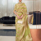 Rajwada Olive Woven Design Silk Blend Saree With Unstitched Blouse For Women