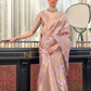 Rajwada Purple Woven Design Silk Blend Saree With Unstitched Blouse For Women