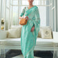 Rajwada Sea Green Woven Design Cotton Blend Saree With Unstitched Blouse For Women