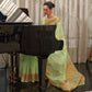 Rajwada Light Green Woven Design Linen Blend Saree With Unstitched Blouse For Women