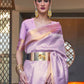 Rajwada Purple Woven Design Silk Blend Saree With Unstitched Blouse For Women