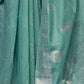 Rajwada Women Festive Sea Green Linen Blend Woven Saree With Unstitched Blouse