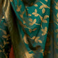 Rajwada Green Woven Design Silk Blend Saree With Unstitched Blouse For Women