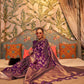 Rajwada Purple Woven Design Silk Blend Saree With Unstitched Blouse For Women
