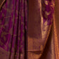 Rajwada Purple Woven Design Silk Blend Saree With Unstitched Blouse For Women