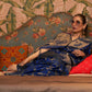 Rajwada Navy Blue Woven Design Silk Blend Saree With Unstitched Blouse For Women