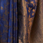 Rajwada Navy Blue Woven Design Silk Blend Saree With Unstitched Blouse For Women