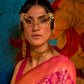 Rajwada Pink And Orange Woven Design Silk Blend Saree With Unstitched Blouse For Women