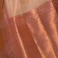Rajwada Off White And Purple Woven Design Linen Saree With Unstitched Blouse For Women