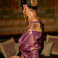 Rajwada Purple Woven Design Silk Blend Saree With Unstitched Blouse For Women