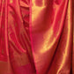 Rajwada Pink Woven Design Silk Blend Saree With Unstitched Blouse For Women