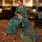 Rajwada Green Woven Design Silk Blend Saree With Unstitched Blouse For Women