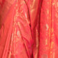 Rajwada Orange Woven Design Silk Blend Saree With Unstitched Blouse For Women