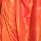 Rajwada Orange Woven Design Silk Blend Saree With Unstitched Blouse For Women