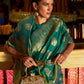 Rajwada Green Woven Design Silk Blend Saree With Unstitched Blouse For Women