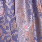 Rajwada Women Festive Purple Silk Blend Woven Saree With Unstitched Blouse