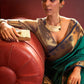 Rajwada Green And Gold Woven Design Silk Blend Saree With Unstitched Blouse For Women