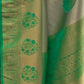 Rajwada Green Woven Design Silk Blend Saree With Unstitched Blouse For Women