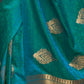 Rajwada Teal Woven Design Silk Blend Saree With Unstitched Blouse For Women