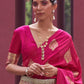 Rajwada Pink Woven Design Silk Blend Saree With Unstitched Blouse For Women