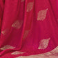 Rajwada Pink Woven Design Silk Blend Saree With Unstitched Blouse For Women