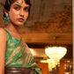 Rajwada Green Woven Design Silk Blend Saree With Unstitched Blouse For Women