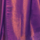 Rajwada Purple Woven Design Silk Blend Saree With Unstitched Blouse For Women