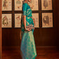 Rajwada Green Woven Design Silk Blend Saree With Unstitched Blouse For Women