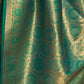 Rajwada Green Woven Design Silk Blend Saree With Unstitched Blouse For Women