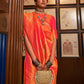 Rajwada Orange Woven Design Silk Blend Saree With Unstitched Blouse For Women