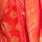Rajwada Orange Woven Design Silk Blend Saree With Unstitched Blouse For Women