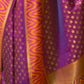 Rajwada Purple And Gold Woven Design Silk Blend Saree With Unstitched Blouse For Women