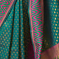 Rajwada Green And Pink Woven Design Silk Blend Saree With Unstitched Blouse For Women