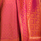 Rajwada Orange And Pink Woven Design Silk Blend Saree With Unstitched Blouse For Women