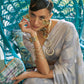 Rajwada Grey Woven Design Silk Blend Saree With Unstitched Blouse For Women