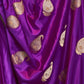 Rajwada Purple Woven Design Silk Blend Saree With Unstitched Blouse For Women