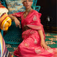 Rajwada Pink Woven Design Silk Blend Saree With Unstitched Blouse For Women