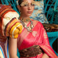Rajwada Pink Woven Design Silk Blend Saree With Unstitched Blouse For Women