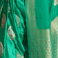Rajwada Green Woven Design Silk Blend Saree With Unstitched Blouse For Women