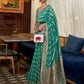 Rajwada Teal Woven Design Silk Blend Saree With Unstitched Blouse For Women