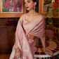 Rajwada Mauve Woven Design Silk Blend Saree With Unstitched Blouse For Women