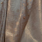 Rajwada Grey Woven Design Silk Blend Saree With Unstitched Blouse For Women