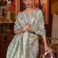 Rajwada Grey Woven Design Silk Blend Saree With Unstitched Blouse For Women