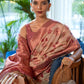 Rajwada Beige And Pink Woven Design Silk Blend Saree With Unstitched Blouse For Women
