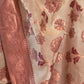 Rajwada Beige And Pink Woven Design Silk Blend Saree With Unstitched Blouse For Women