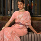 Rajwada Peach Woven Design Silk Blend Saree With Unstitched Blouse For Women