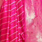 Rajwada Pink And Silver Woven Design Silk Blend Saree With Unstitched Blouse For Women